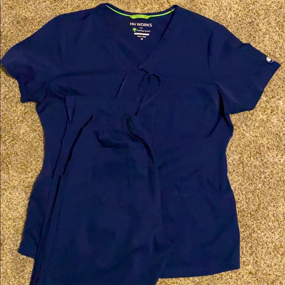 Healing Hands Scrubs Set Navy Blue